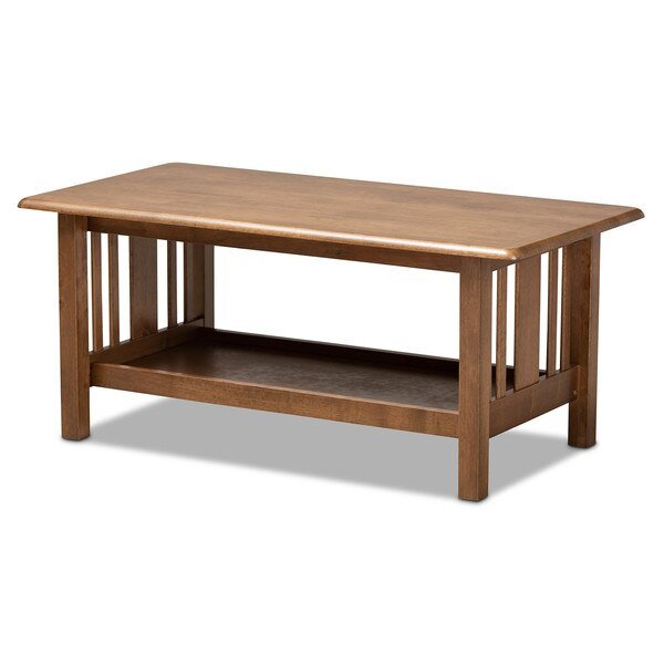 Rylie Walnut Brown Finished Rectangular Wood Coffee Table, Baxton Studio, Mfr#: 162-10336